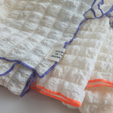 Slow Hour Blanket with Neon Orange Trim